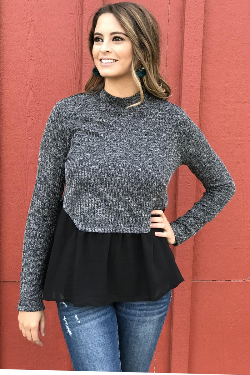 Robbin Mock Neck Peplum