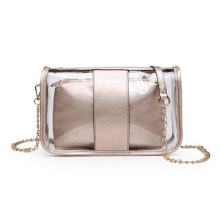Rose Gd Stripe Clear Crossbody