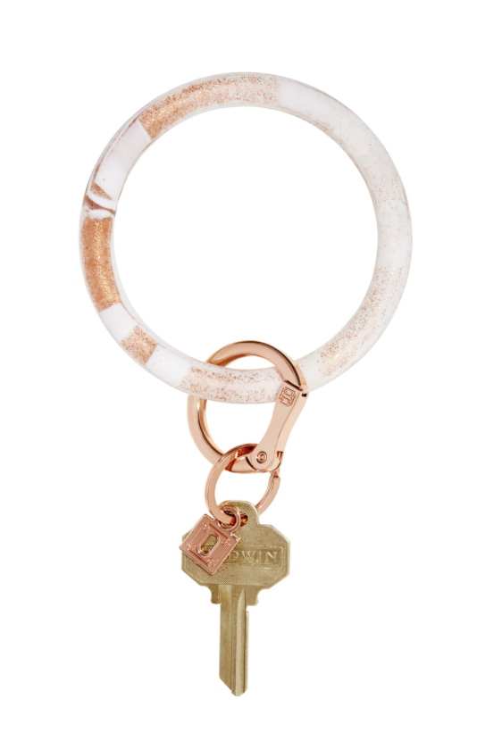 Rose Gold Marble Key Ring