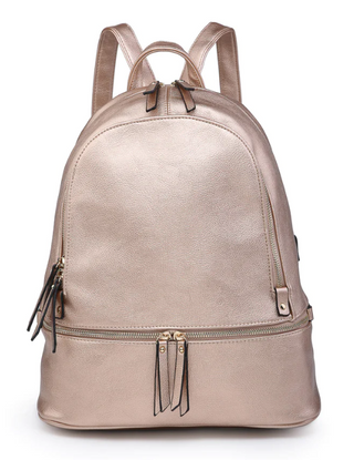 Rose Gold Triple Zip Backpack