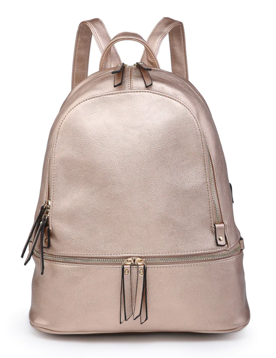 Rose Gold Triple Zip Backpack Darling State of Mind