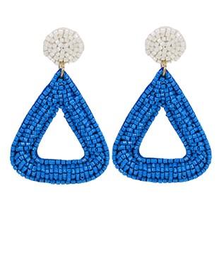 Royal Blue Beaded Earring