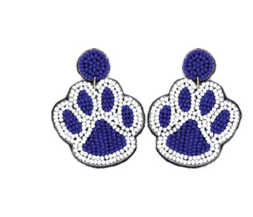 Royal Blue Paw Earring