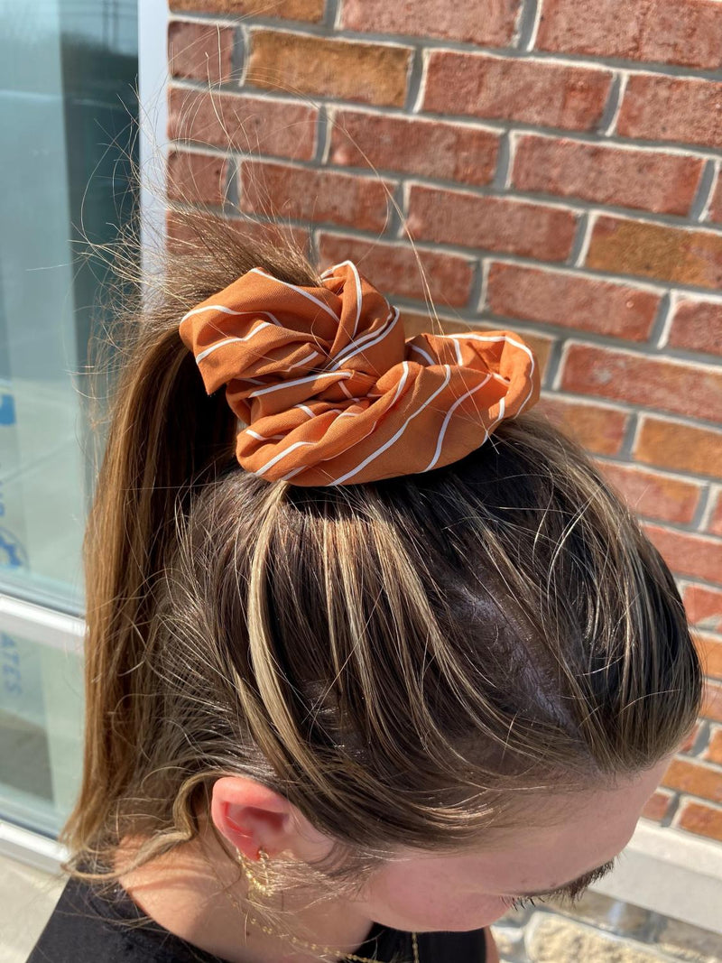 Rust Stripe Giant Scrunchie