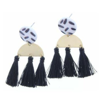 Sadie Earring Black Tassels