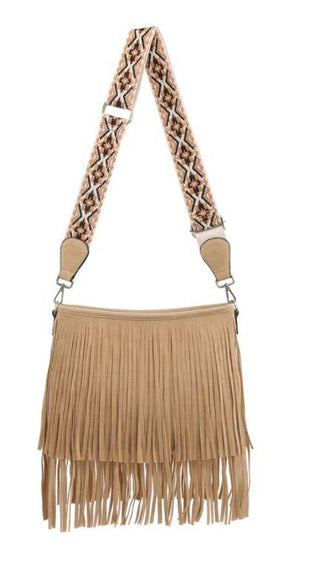 Sadie Fringe Crossbody- Khaki