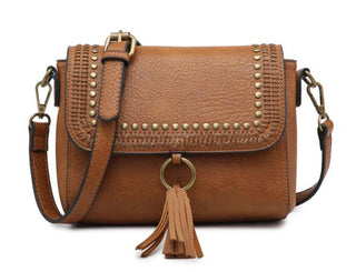 Sage Crossbody- Grommet Detail Camel