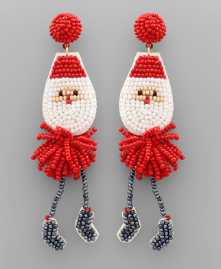 Santa Bead Earrings