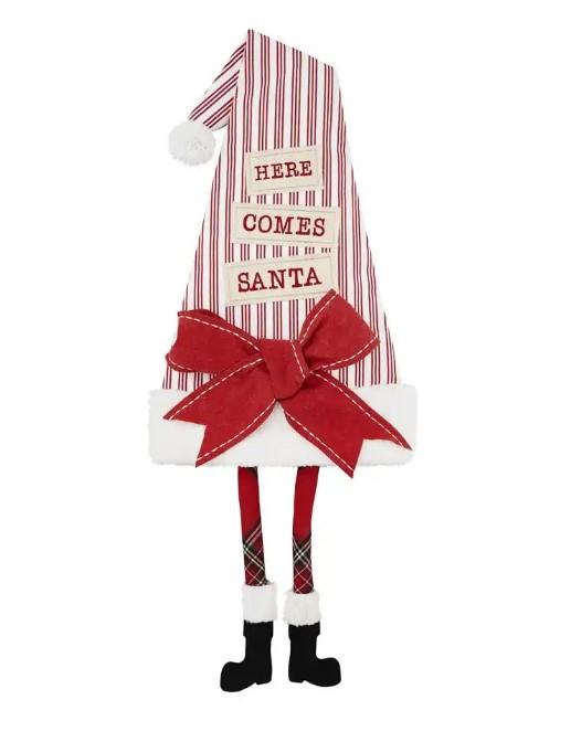 Santa Dangle Leg Hat Sitter