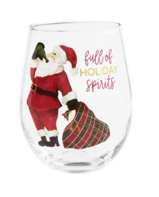 Santa Drinking Wine Glass