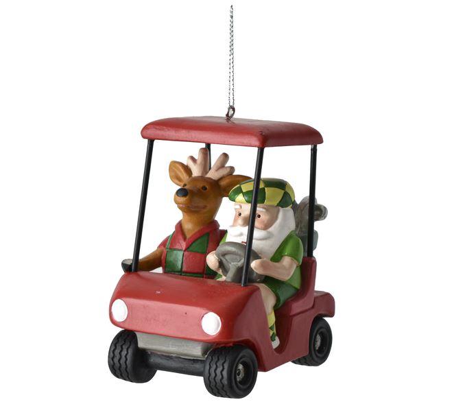 Santa Golf Cart Ornament