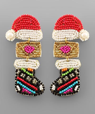 Santa Hat & Stocking Earring R