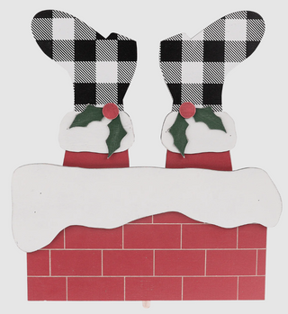 Santa In Chimney Topper