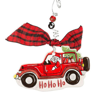 Santa Jeep Ornament
