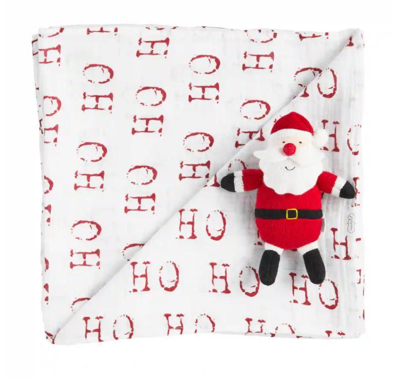 Santa Swaddle & Rattle Set