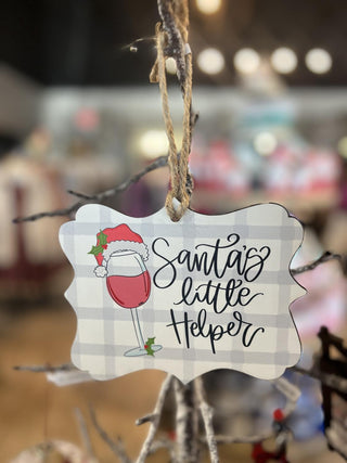Santa Wine Ornament
