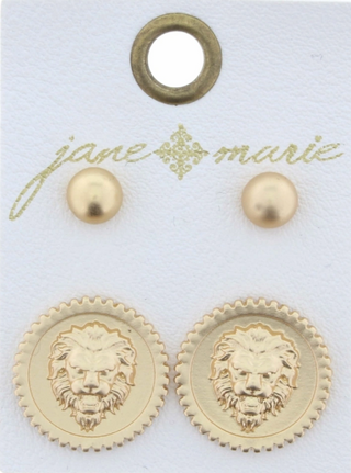 Set of 2: Gold Ball & Large Lion