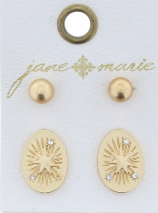 Set of 2: Gold Ball & Star Oval