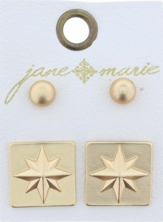 Set of 2: Gold Ball & Star Square