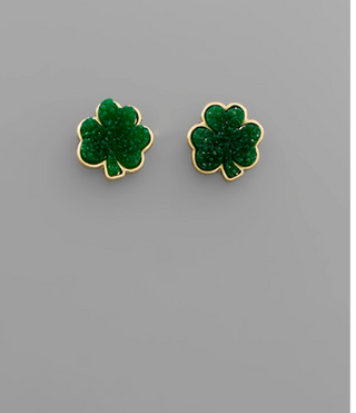 Shamrock Druzy Stud
