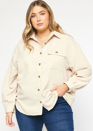 Side Kickin Shacket-Curvy