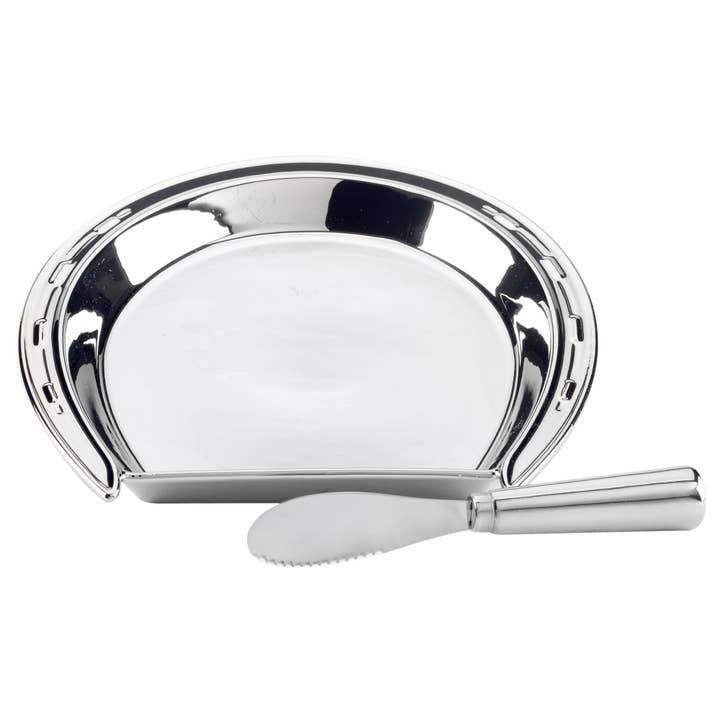 Silver 3D Horseshoe Cheese Plate