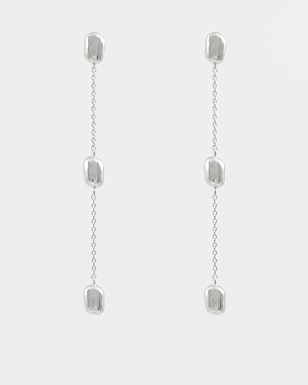 Silver Linear Drop Earring