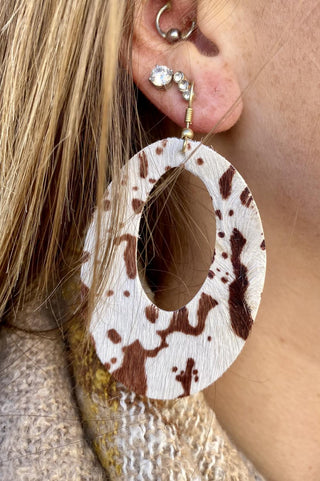 Silver Oval Animal Earring