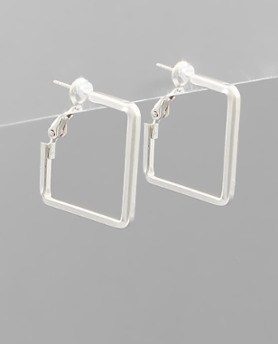Silver Square Hoop