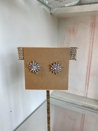 Silver Starburst Crystal Stud