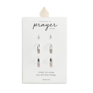 Silver Wing Earring Set