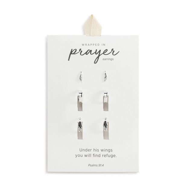 Silver Wing Earring Set