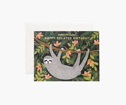 Sloth Belated Birthday Card