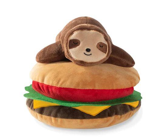 Sloth On Hamburger Dog Toy