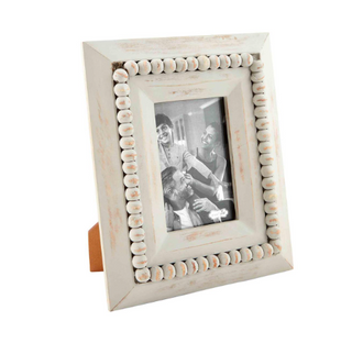 Small Grey Bead Wood Frame