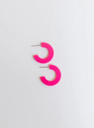 Small Hot Pink Acrylic Hoop