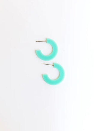 Small Teal Acrylic Hoop