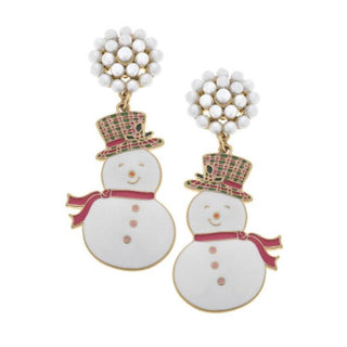 Snowman Pearl Cluster Earring