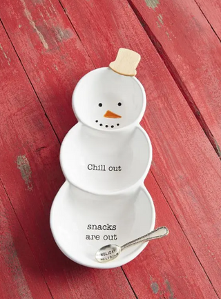 Snowman Triple Bowl Set