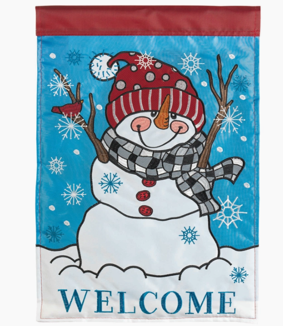 Snowman Welcome Flag