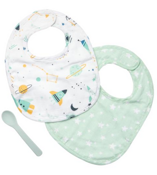 Space Muslin Bib Set