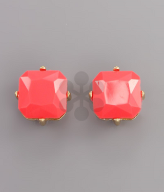 Square Bead Stud Earring Hot P