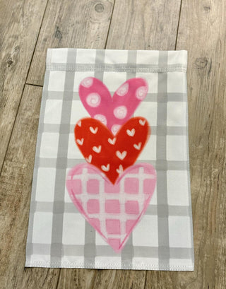 Stacked Hearts Garden Flag