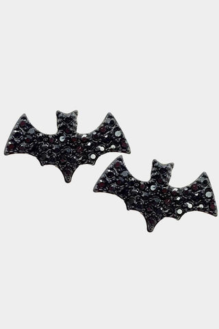 Stone Stud Bat Earrings