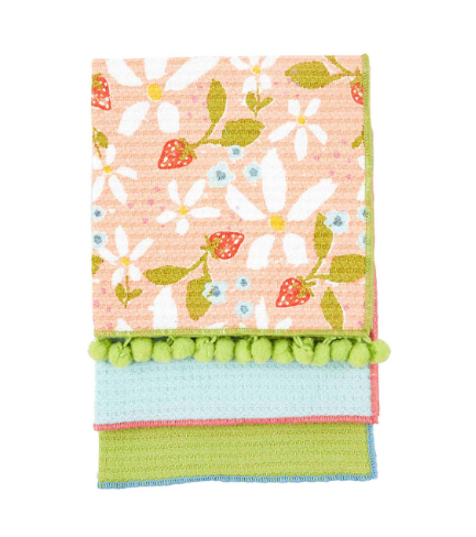 Strawberry Floral Towel Set