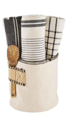 Stripe Dish Towel Bucket Set