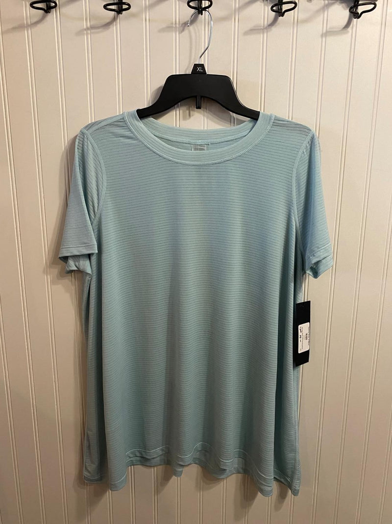 Striped Mesh Shirt W/ Keyhole