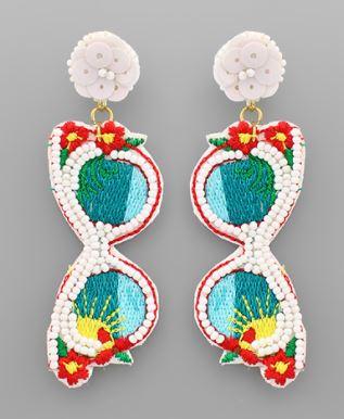 Sunglasses & Flower Earring Multi