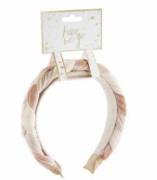 Tan Braided Velvet Headband
