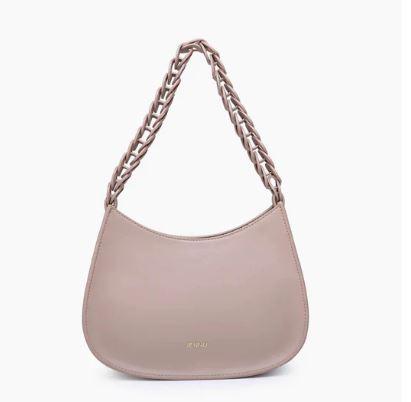 Taupe Curved Shoulder Bag